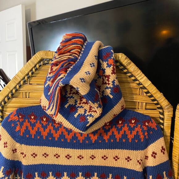 Anthropologie Sparrow Fair Isle Knit Hoodie Sweater NWT Size Small boho artsy - Picture 12 of 14